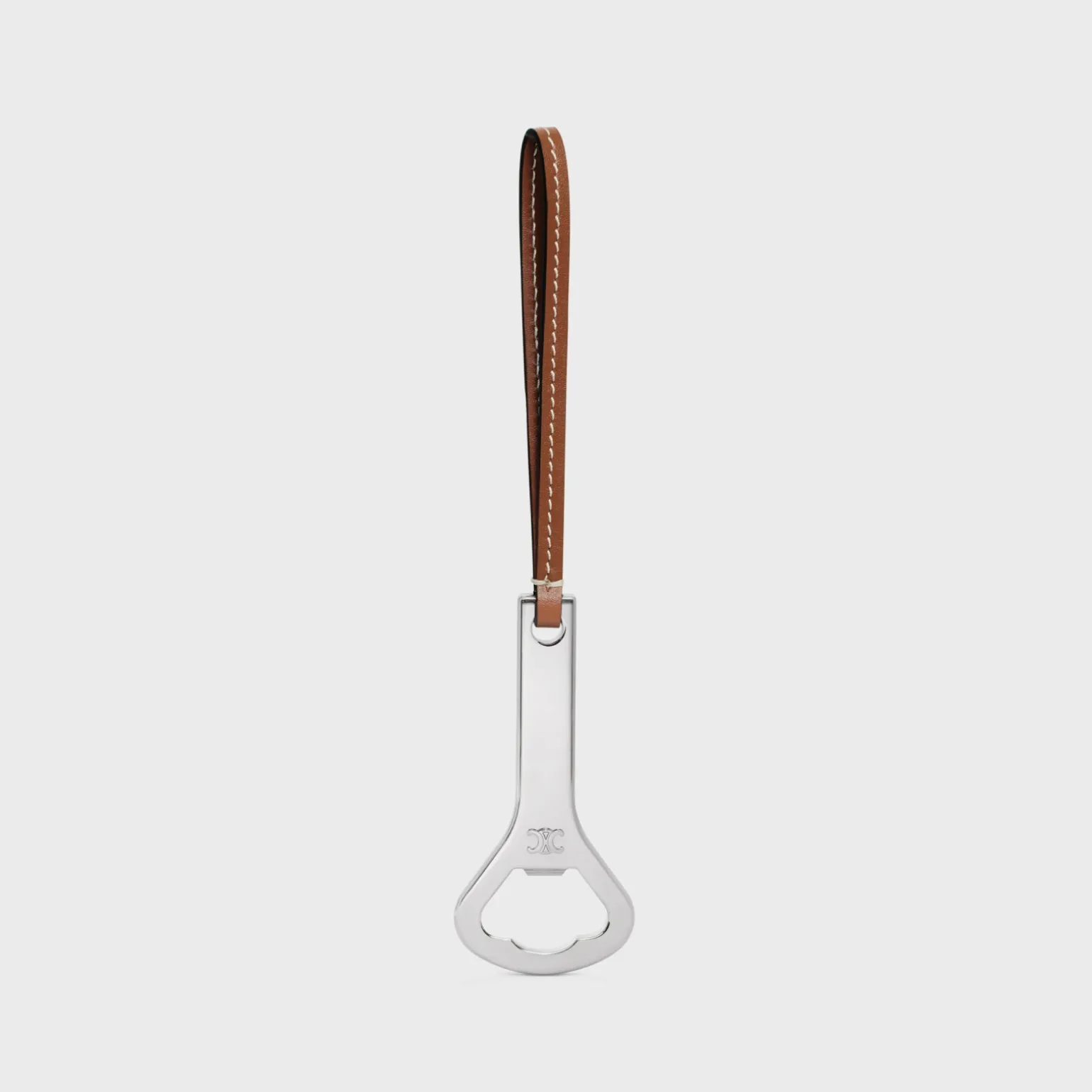 Triomphe Bottle Opener in Steel and calfskin