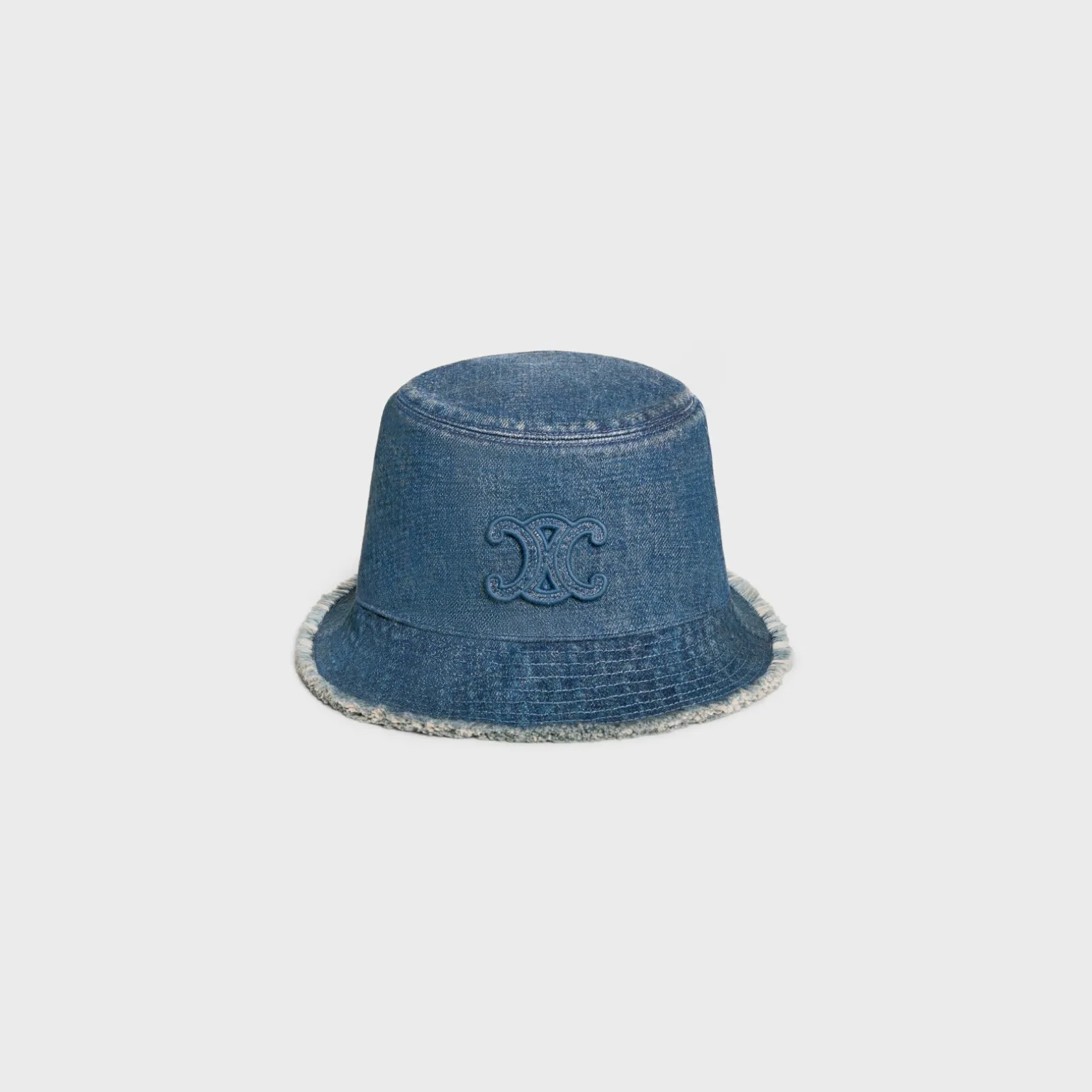 triomphe bucket hat in dark union wash denim