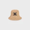 triomphe bucket hat in raffia