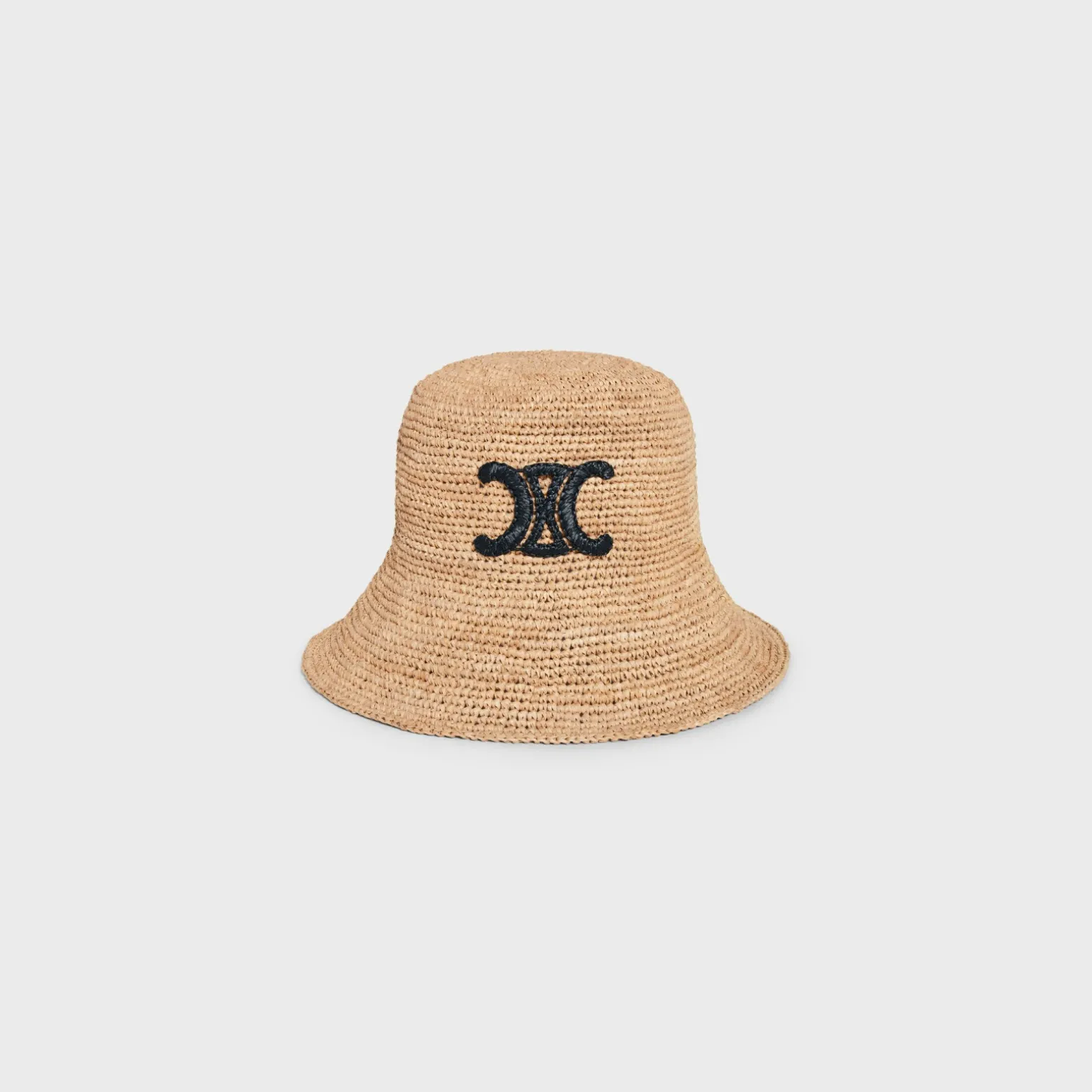 triomphe bucket hat in raffia