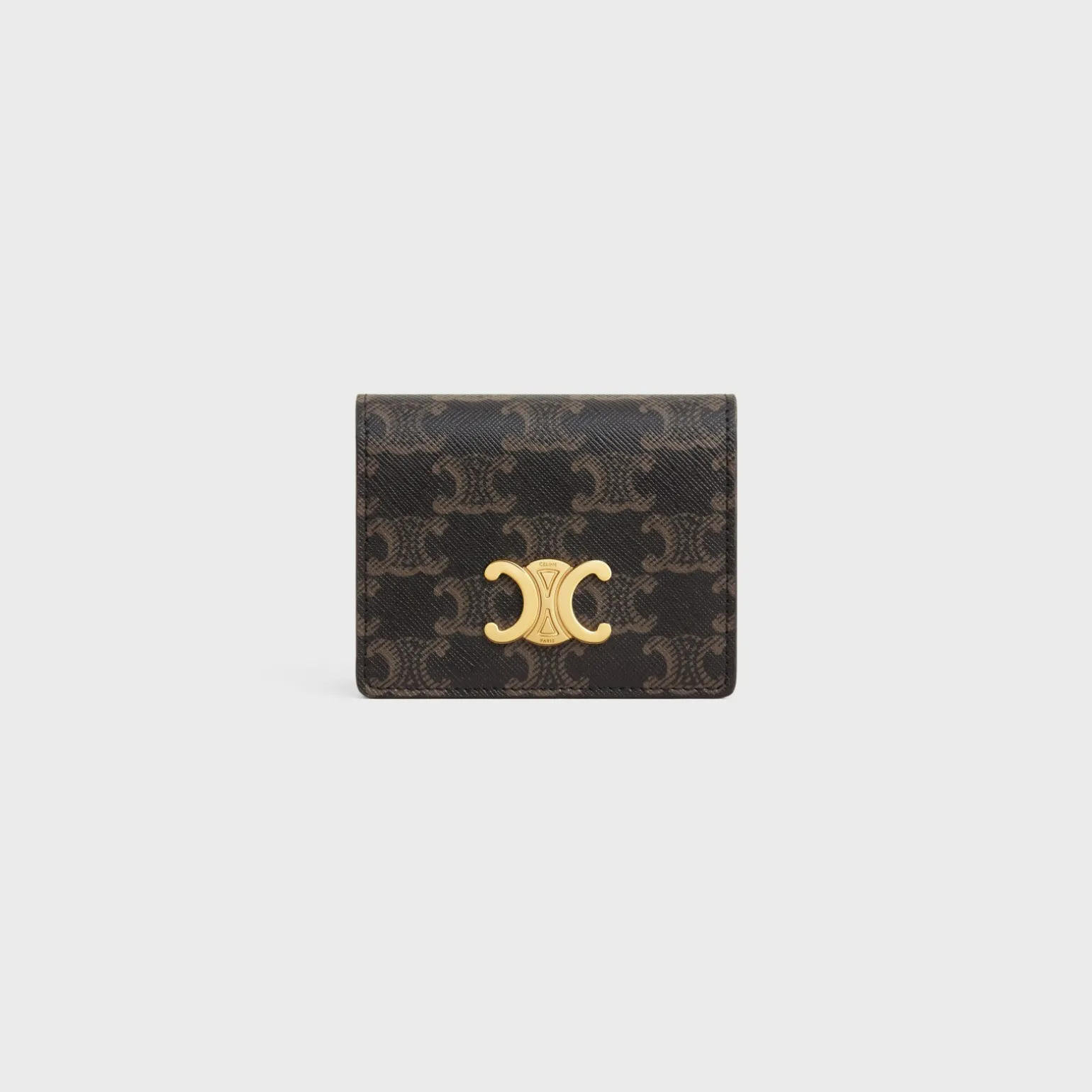 TRIOMPHE BUSINESS CARD HOLDER in Triomphe Canvas AND Lambskin