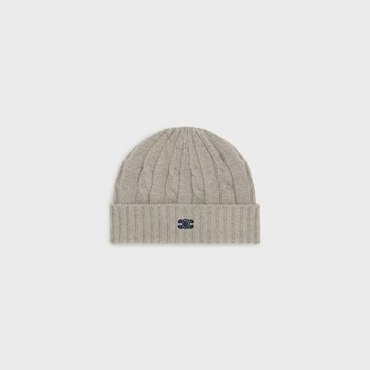 triomphe cable-knit beanie in cashmere