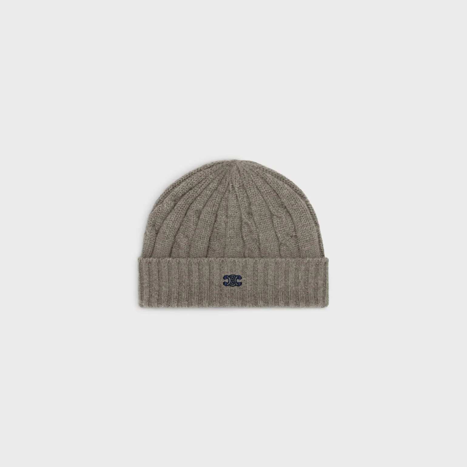 triomphe cable-knit beanie in cashmere