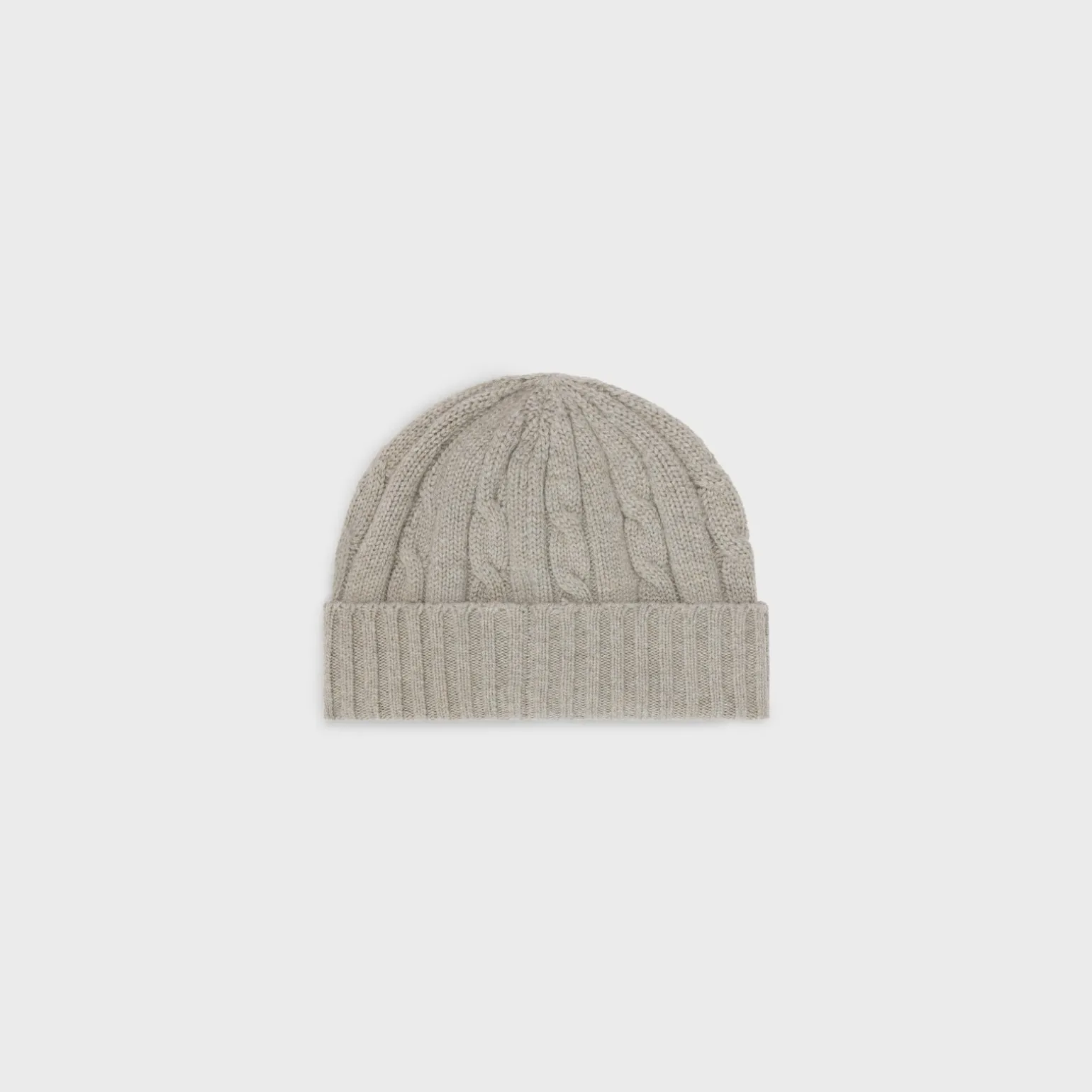 triomphe cable-knit beanie in cashmere