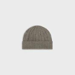 triomphe cable-knit beanie in cashmere