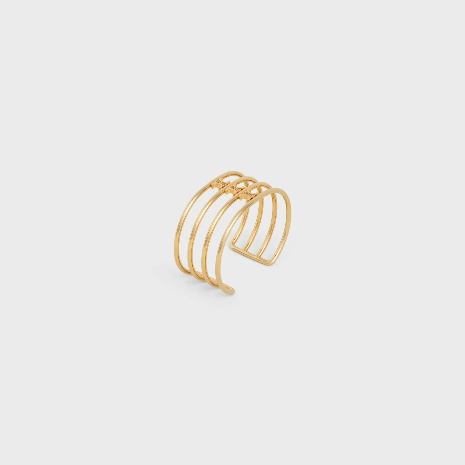 Triomphe Cage Cuff in Brass with Gold Finish