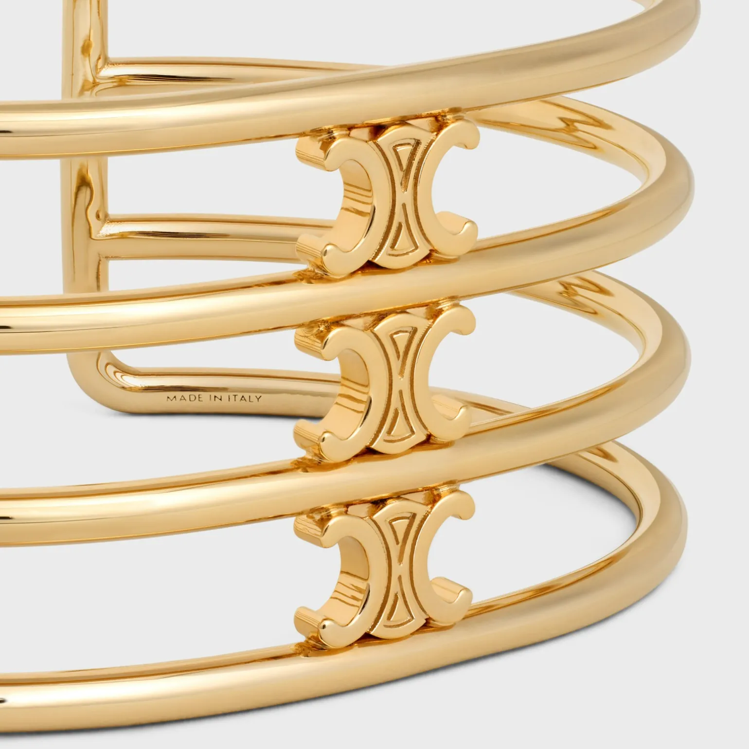 Triomphe Cage Cuff in Brass with Gold Finish