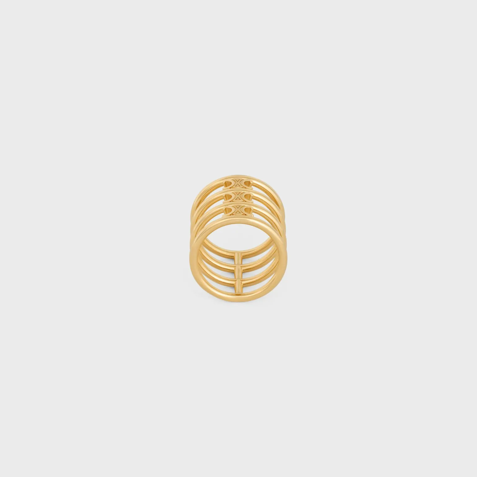 Triomphe Cage Ring in Brass with Gold Finish