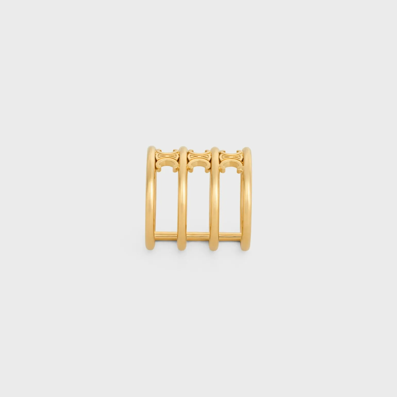 Triomphe Cage Ring in Brass with Gold Finish