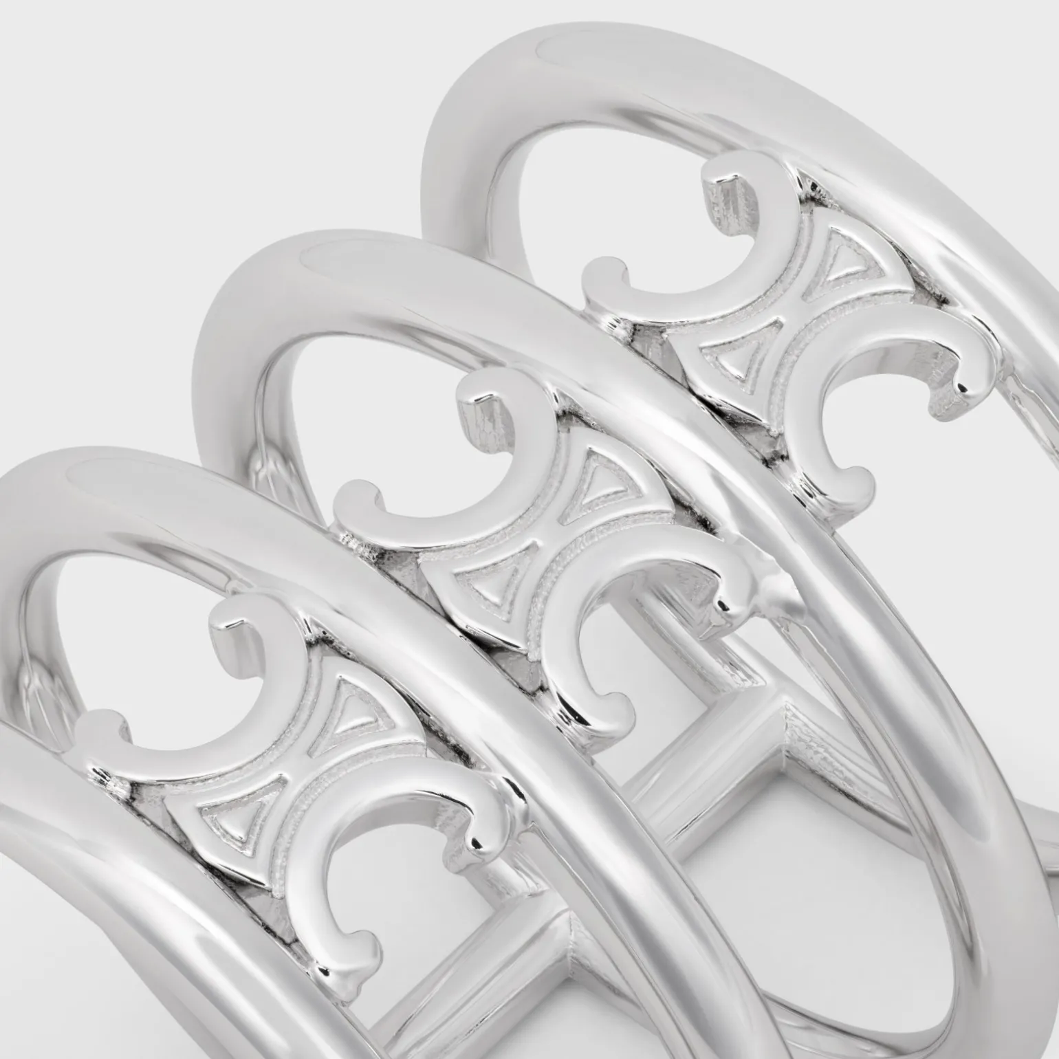 Triomphe Cage Ring in Brass with Rhodium Finish