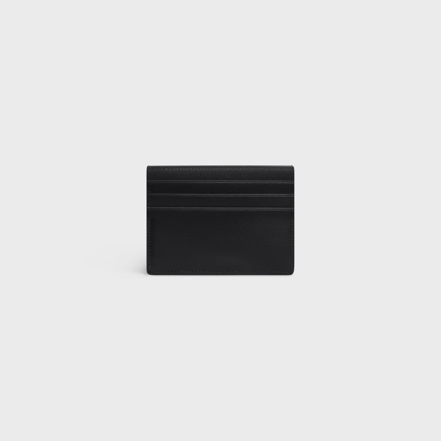 Triomphe Card Holder Shiny Calfskin BLACK