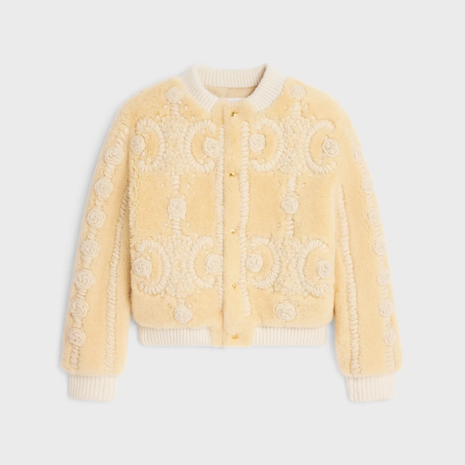 triomphe cardigan jacket in curly lambskin
