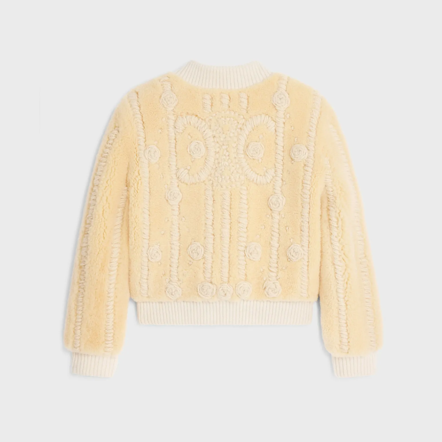 triomphe cardigan jacket in curly lambskin