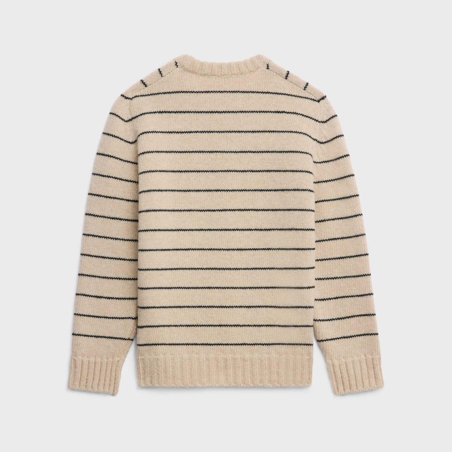triomphe crew neck sweater in striped wool