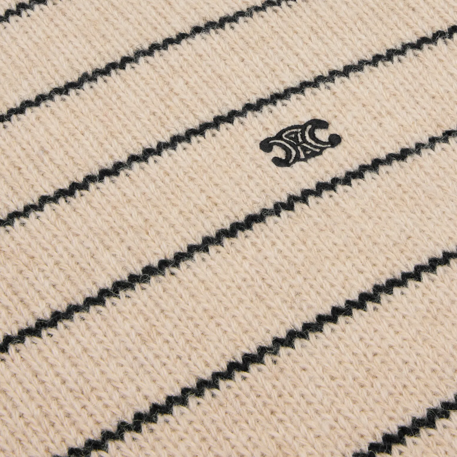 triomphe crew neck sweater in striped wool