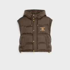 Triomphe cropped down jacket in lightweight nylon