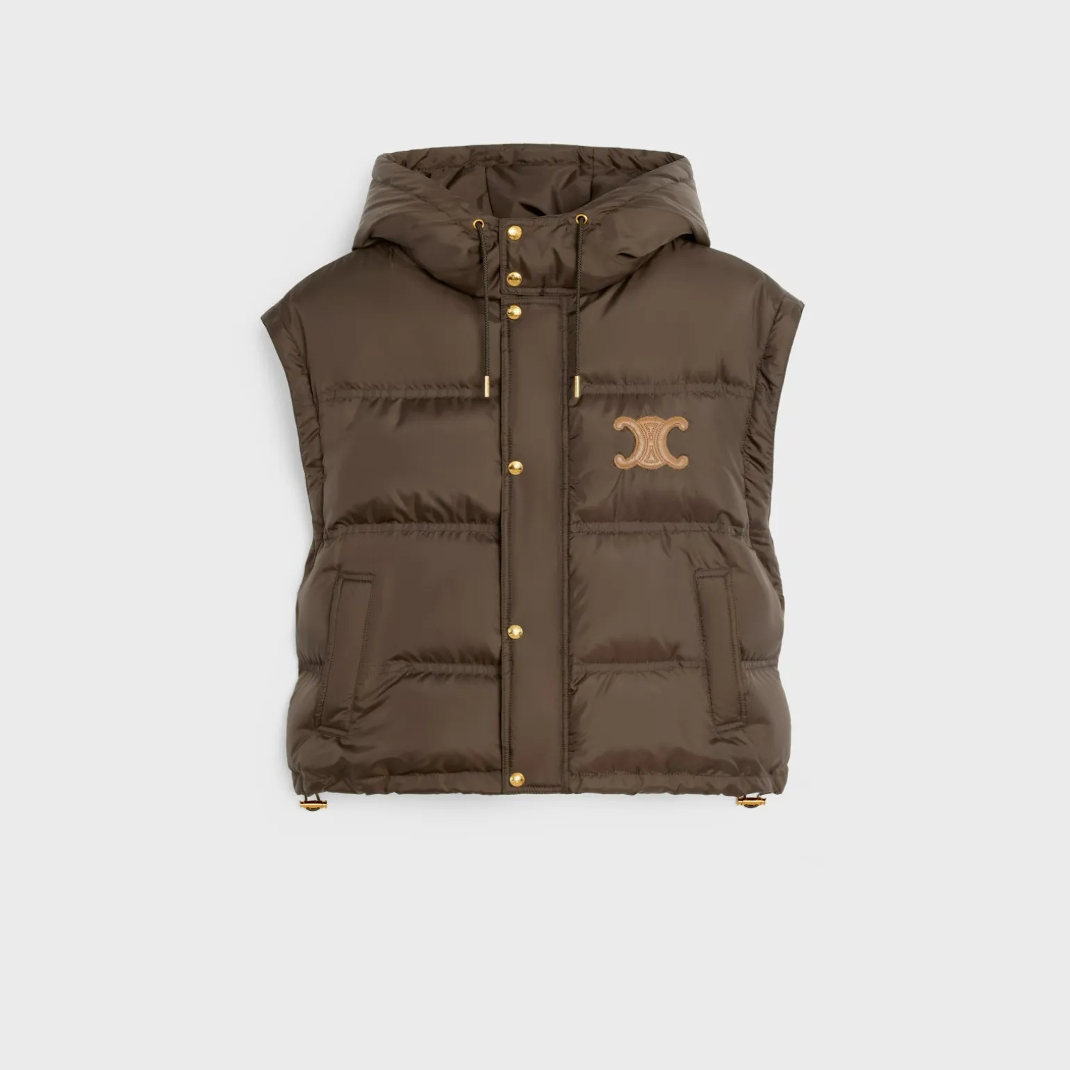 Triomphe cropped down jacket in lightweight nylon