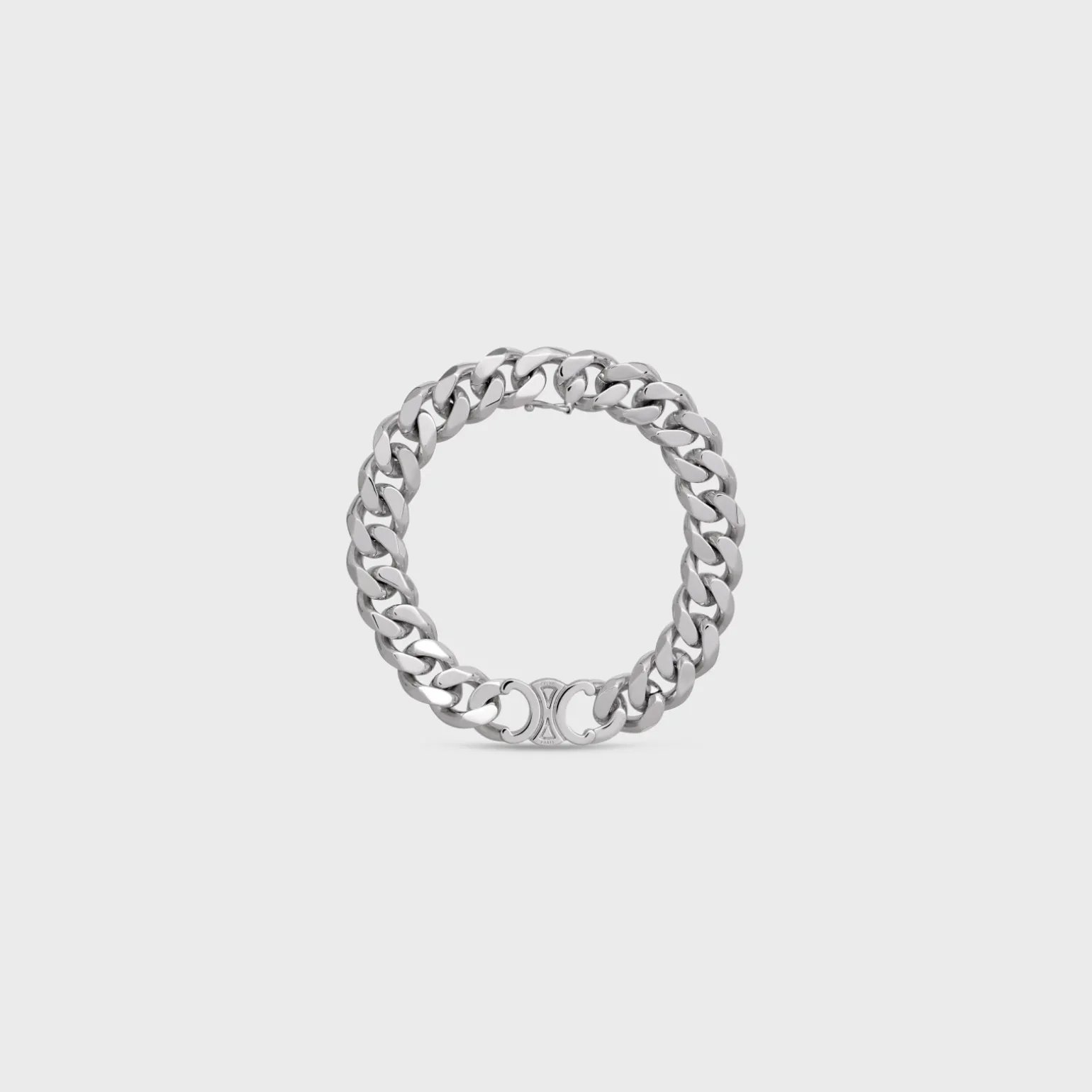 Triomphe Gourmette Bracelet in Brass with Rhodium Finish