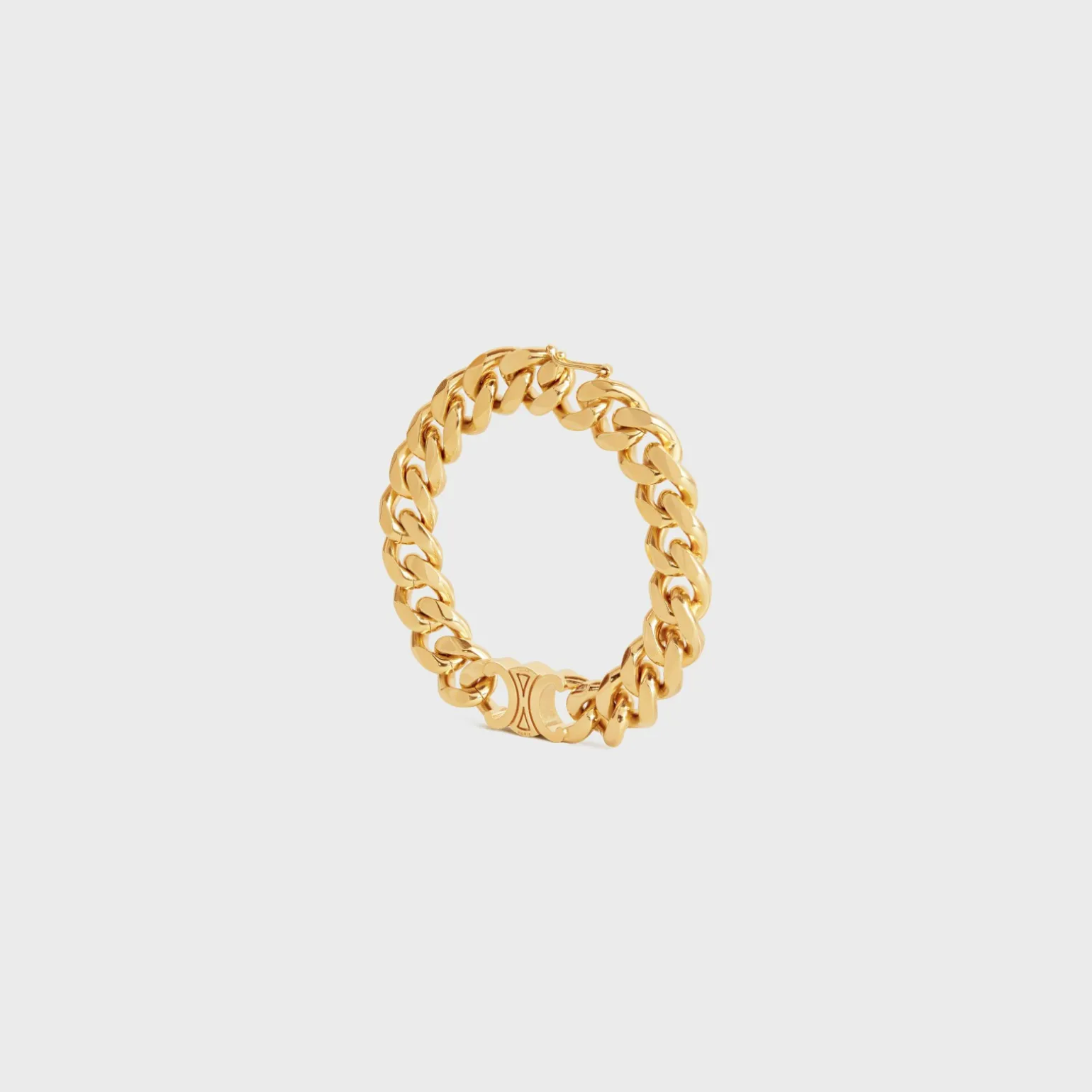 Triomphe Gourmette Bracelet in Brass with Gold Finish