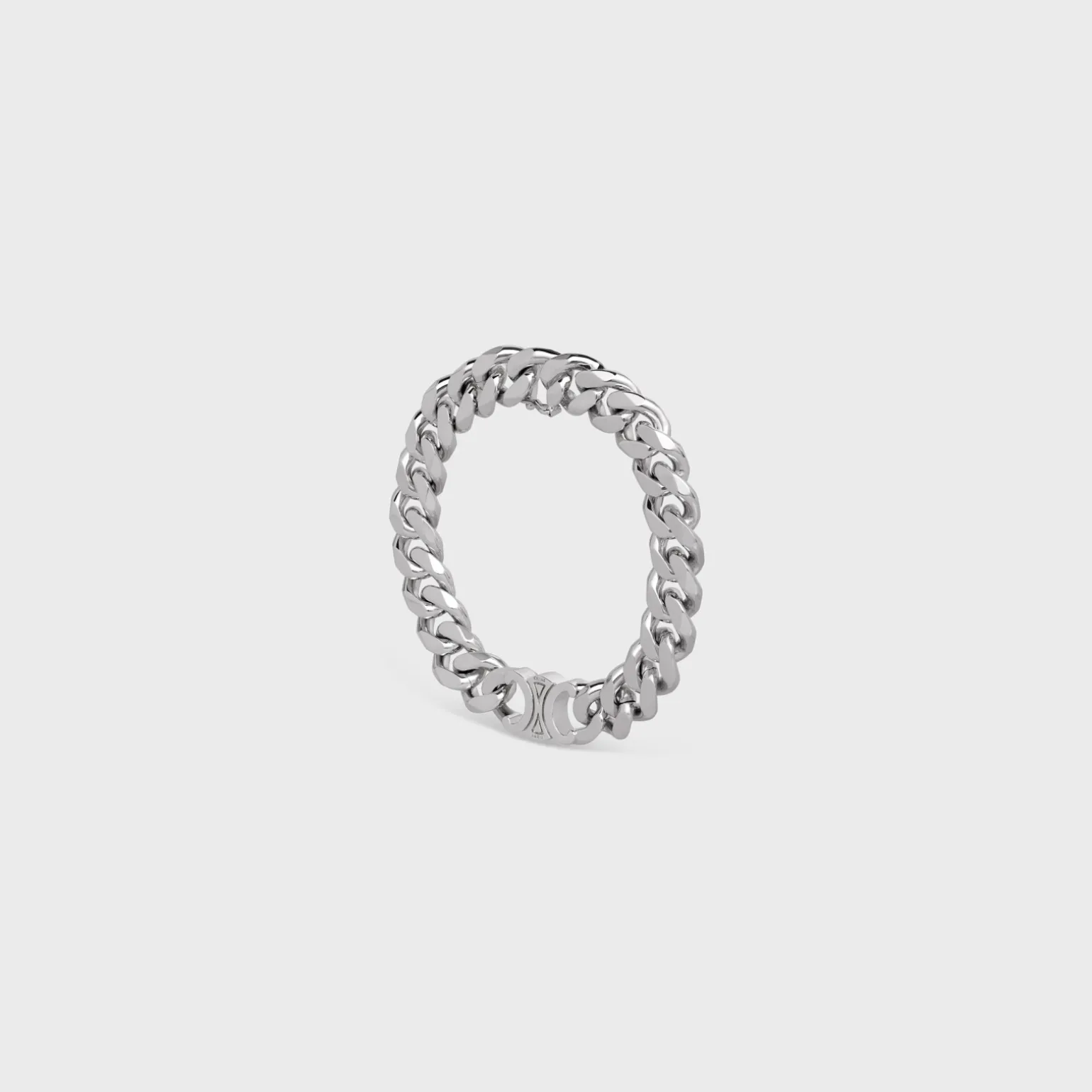 Triomphe Gourmette Bracelet in Brass with Rhodium Finish