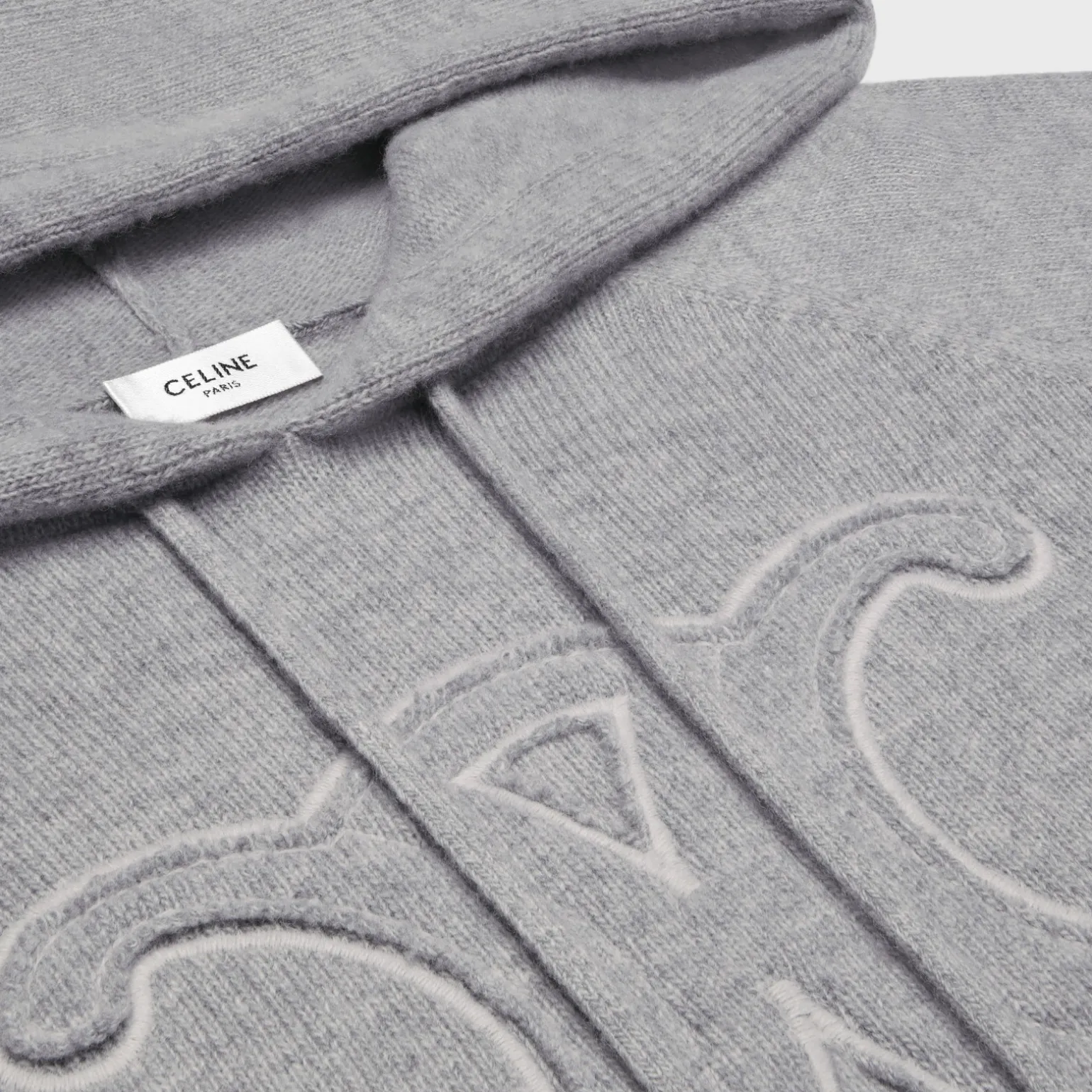 triomphe hoodie in sporty wool and cashmere