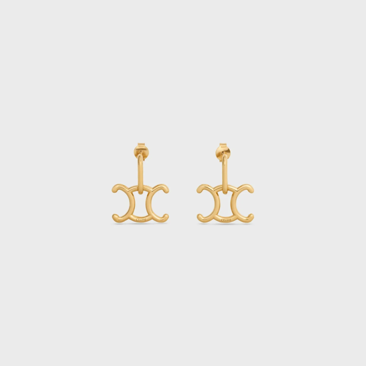 Triomphe Lock Earrings in Brass with Gold Finish