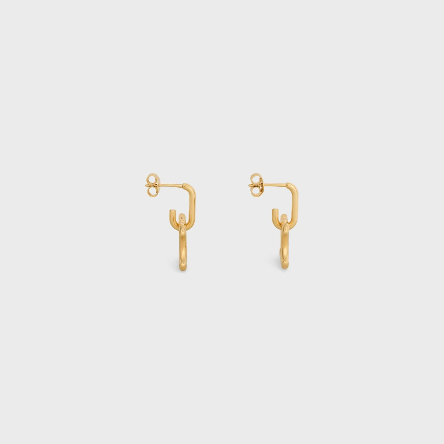 Triomphe Lock Earrings in Brass with Gold Finish