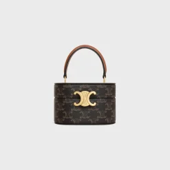 TRIOMPHE OVAL BOX in Triomphe Canvas and Calfskin