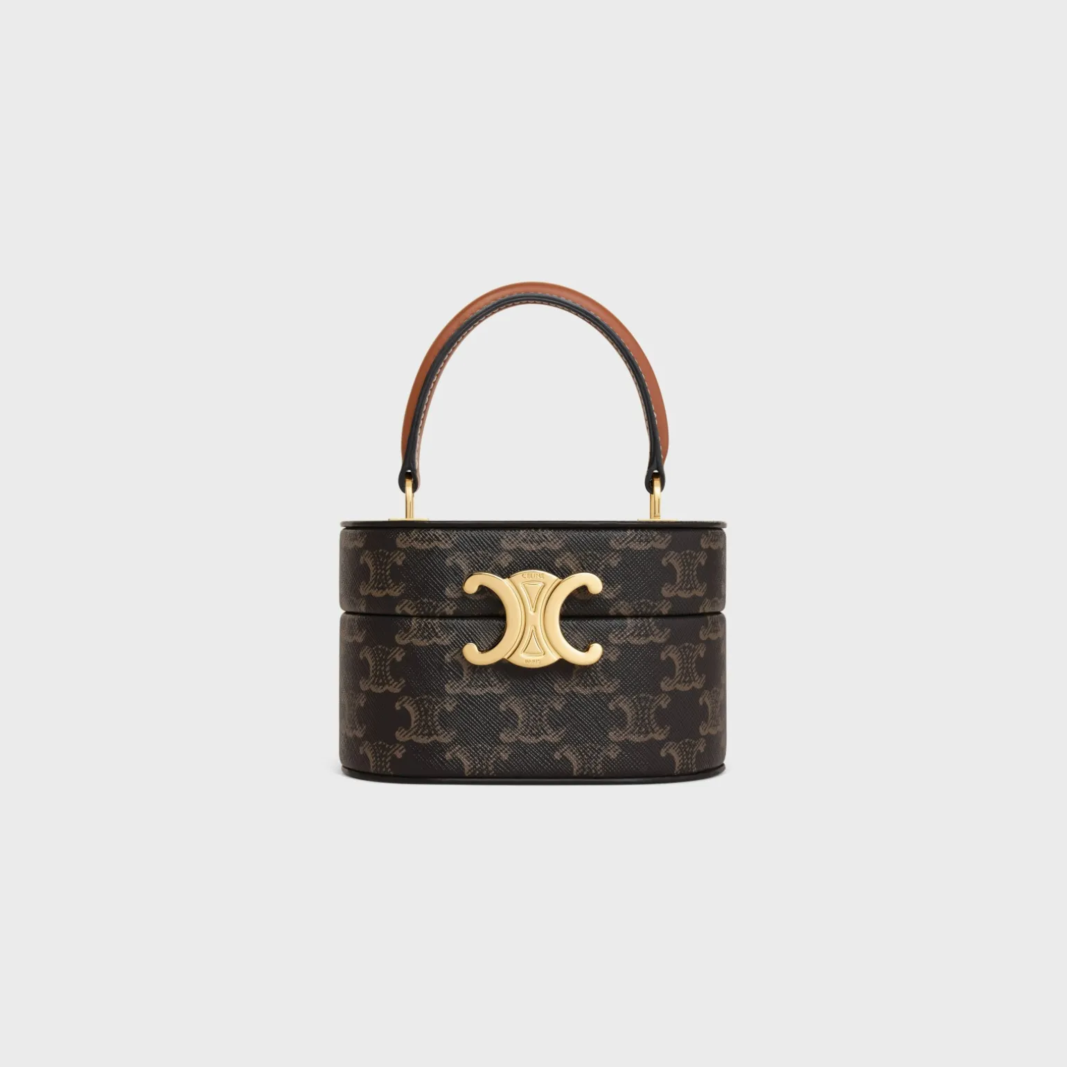TRIOMPHE OVAL BOX in Triomphe Canvas and Calfskin