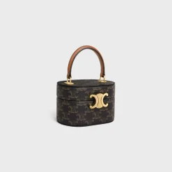 TRIOMPHE OVAL BOX in Triomphe Canvas and Calfskin
