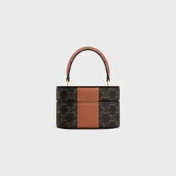 TRIOMPHE OVAL BOX in Triomphe Canvas and Calfskin