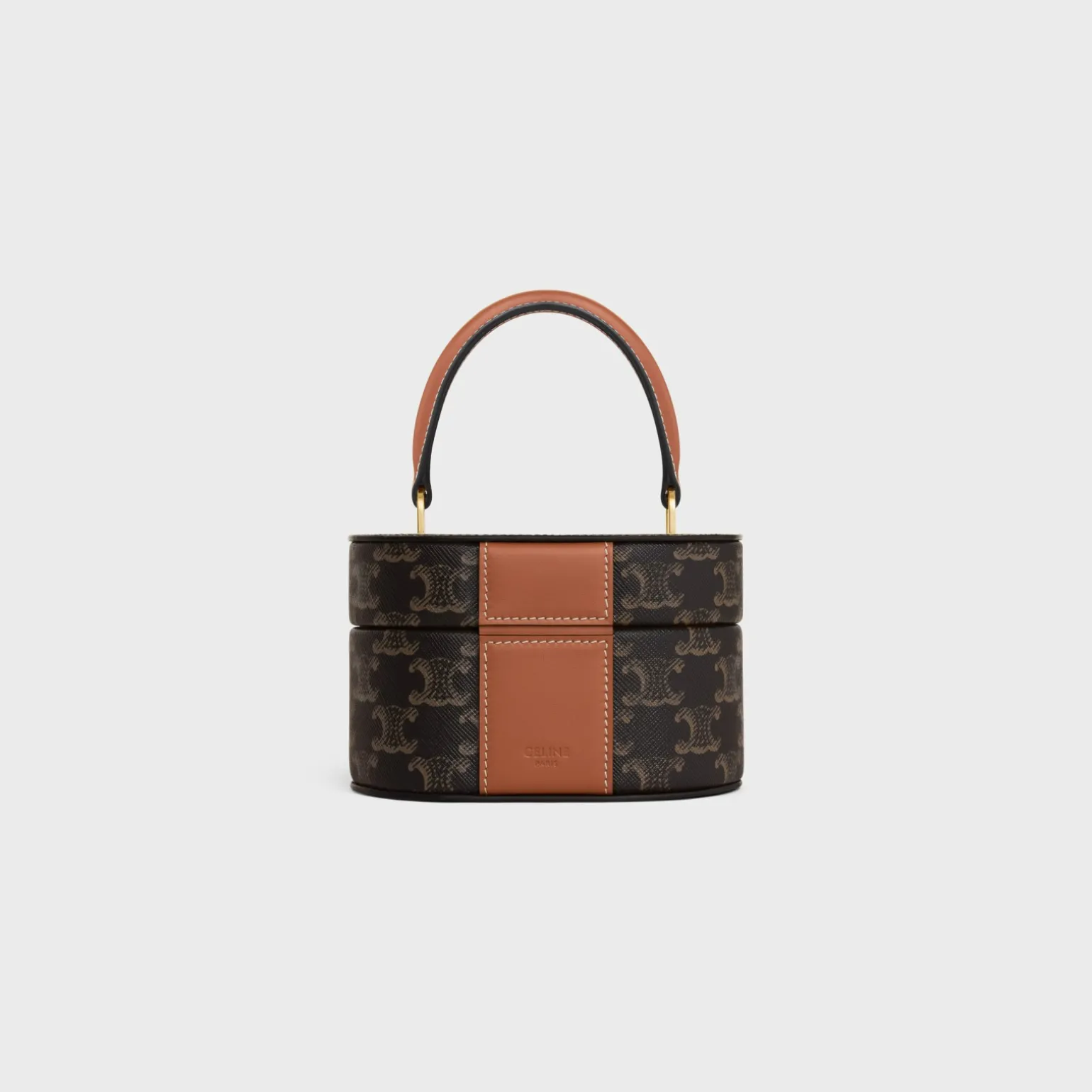 TRIOMPHE OVAL BOX in Triomphe Canvas and Calfskin