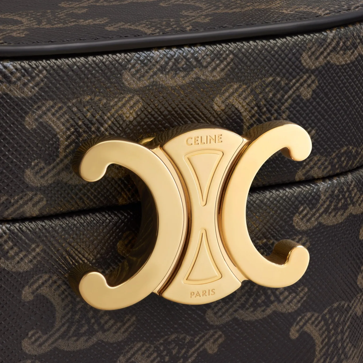 TRIOMPHE OVAL BOX in Triomphe Canvas and Calfskin