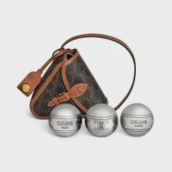 TRIOMPHE PETANQUE GAME IN TRIOMPHE CANVAS AND CALFSKIN
