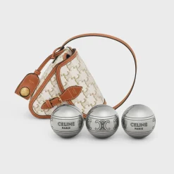 Triomphe Petanque Game in Triomphe canvas and Calfskin