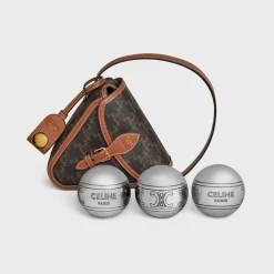 TRIOMPHE PETANQUE GAME IN TRIOMPHE CANVAS AND CALFSKIN