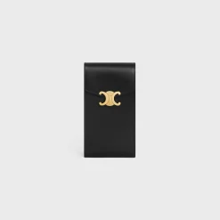 TRIOMPHE PHONE POUCH in Shiny calfskin