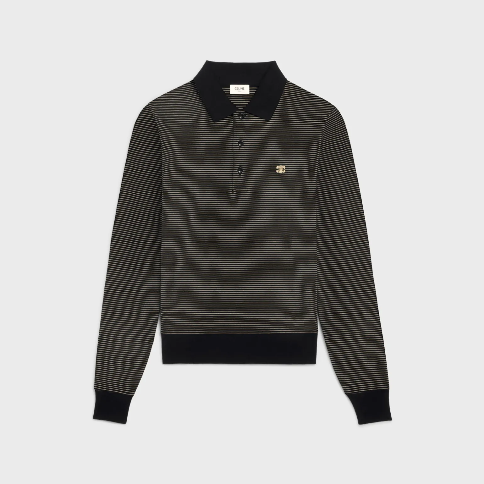 triomphe polo shirt in finely striped cotton jersey