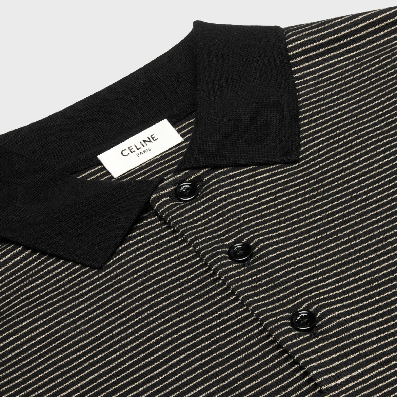 triomphe polo shirt in finely striped cotton jersey
