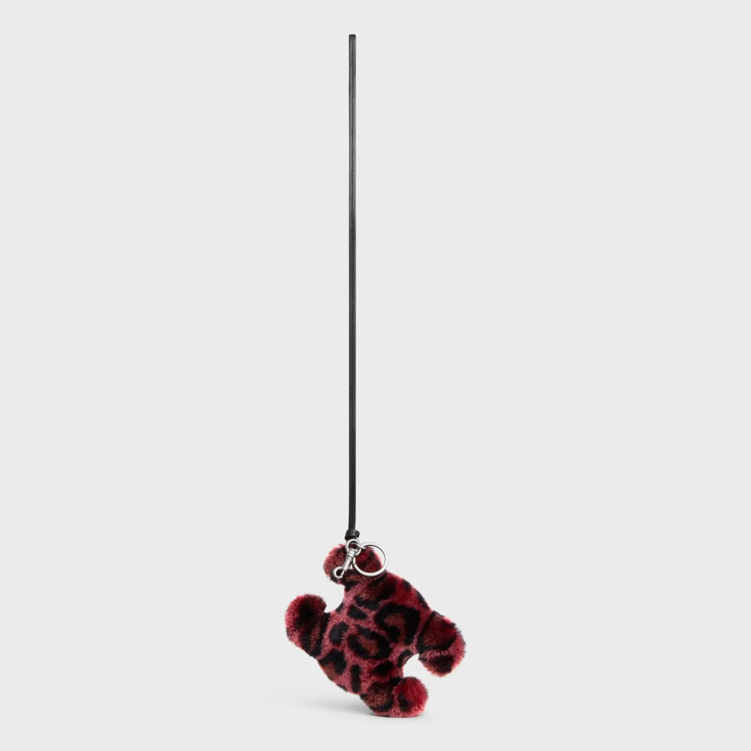 TRIOMPHE POM-POM KEYRING in SHEARLING AND CALFSKIN