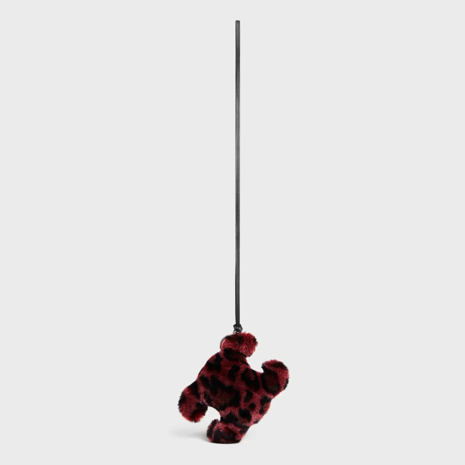 TRIOMPHE POM-POM KEYRING in SHEARLING AND CALFSKIN
