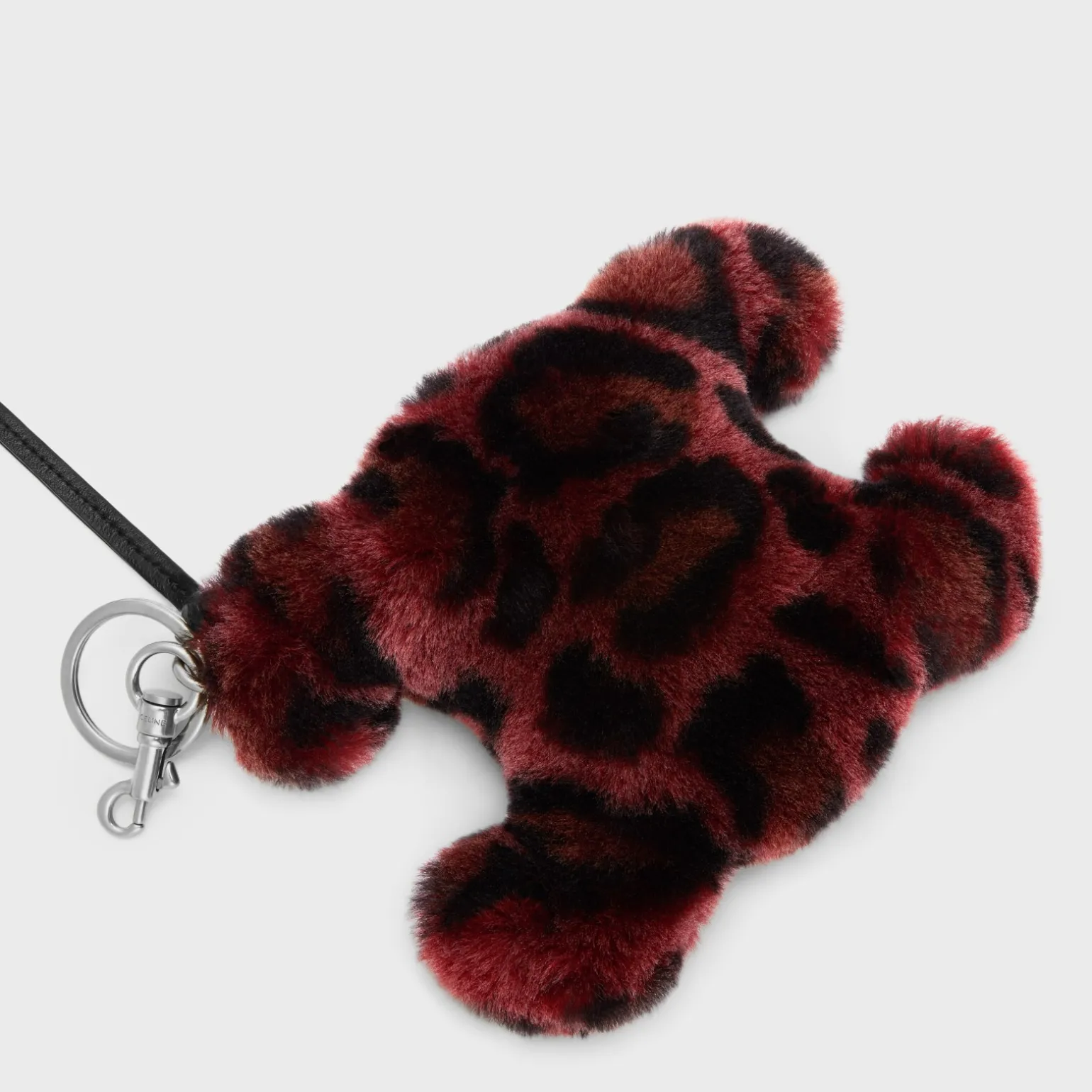TRIOMPHE POM-POM KEYRING in SHEARLING AND CALFSKIN