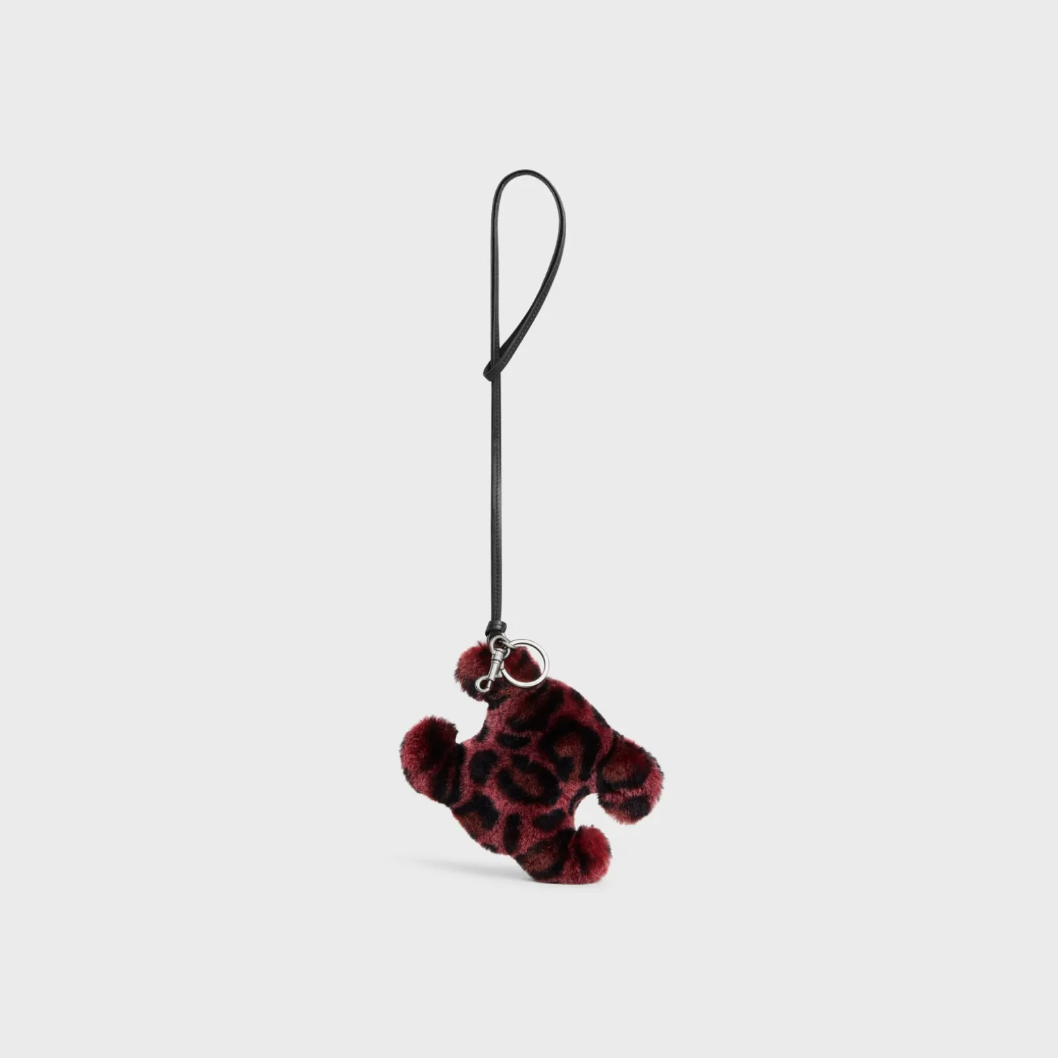 TRIOMPHE POM-POM KEYRING in SHEARLING AND CALFSKIN