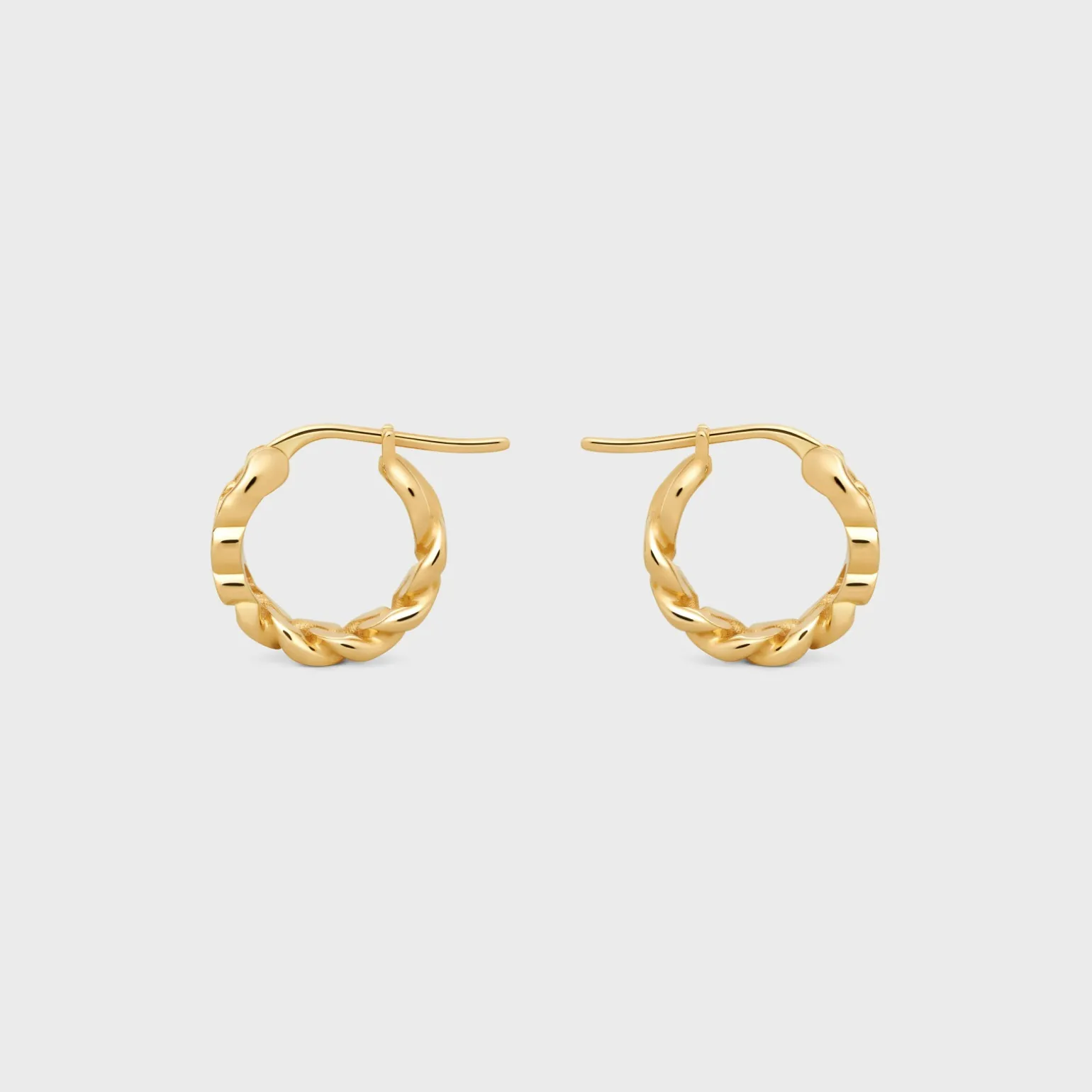 Triomphe Small Gourmette Hoops in Brass with Gold Finish
