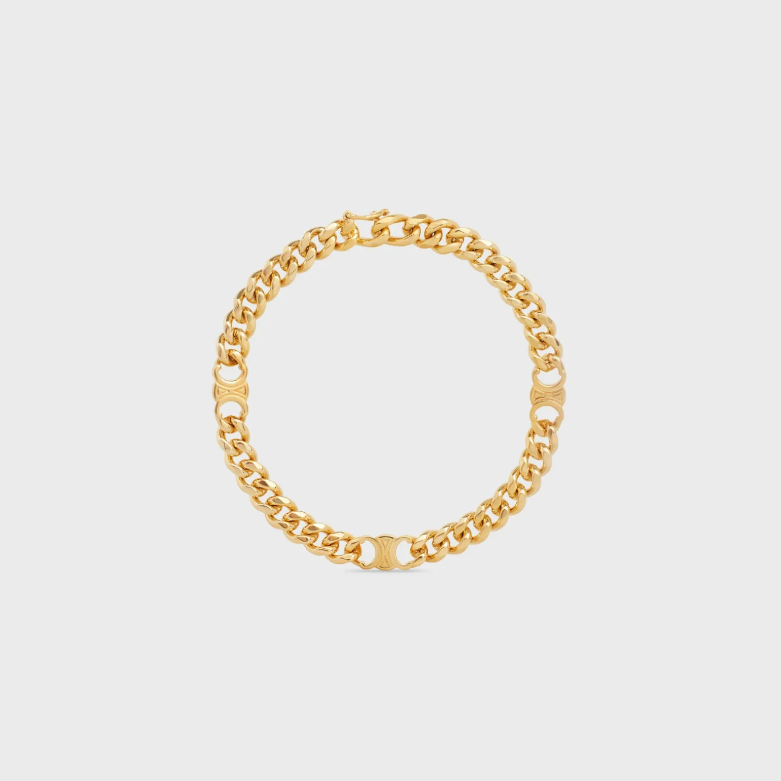 Triomphe Small Gourmette Bracelet in Brass with Gold Finish