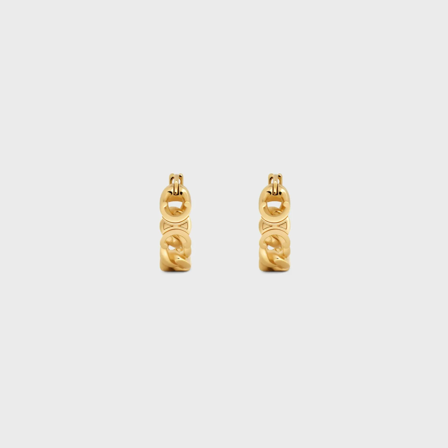 Triomphe Small Gourmette Hoops in Brass with Gold Finish