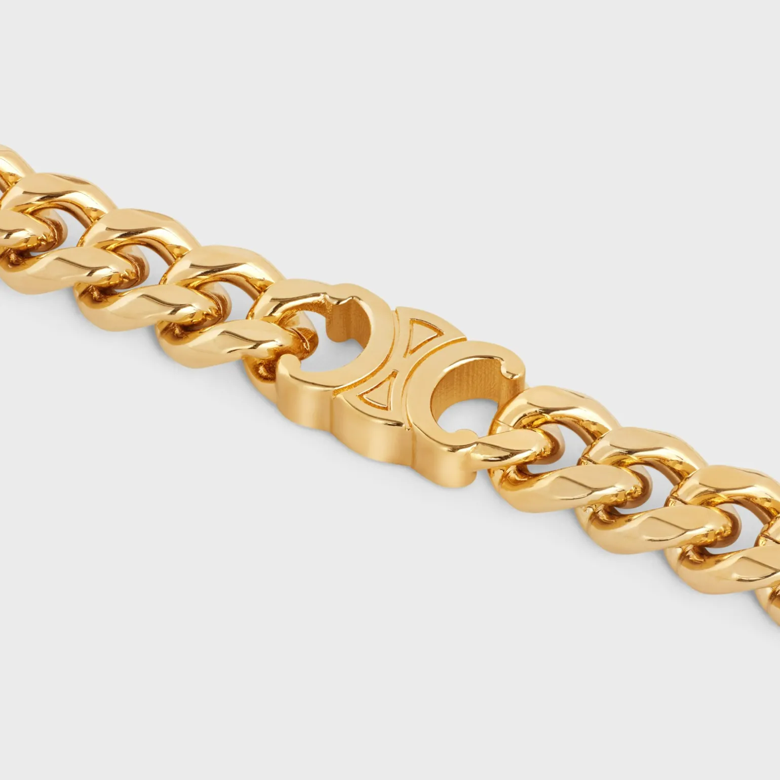Triomphe Small Gourmette Bracelet in Brass with Gold Finish