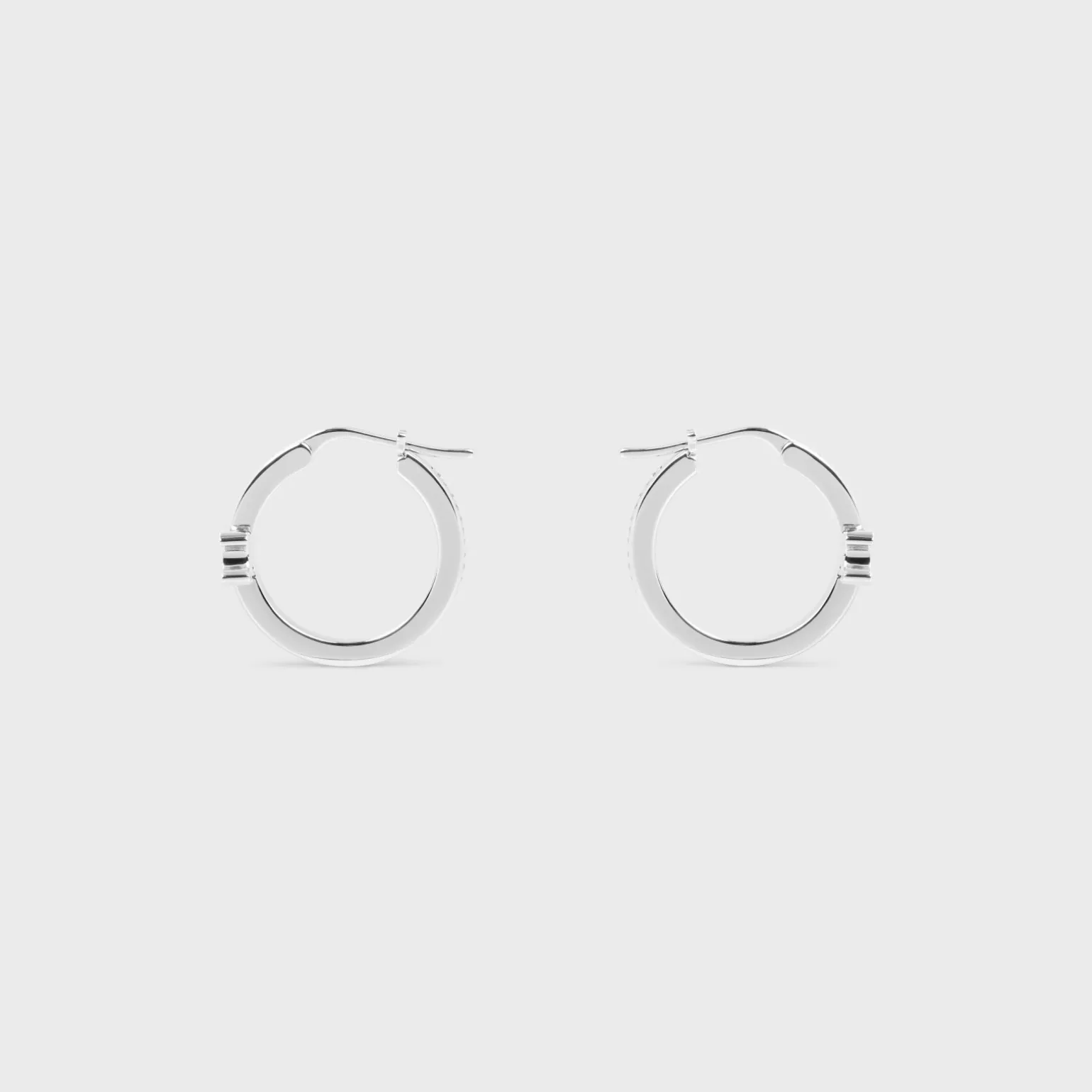 Triomphe Sparkle Hoops in Strass and Brass with Rhodium Finish
