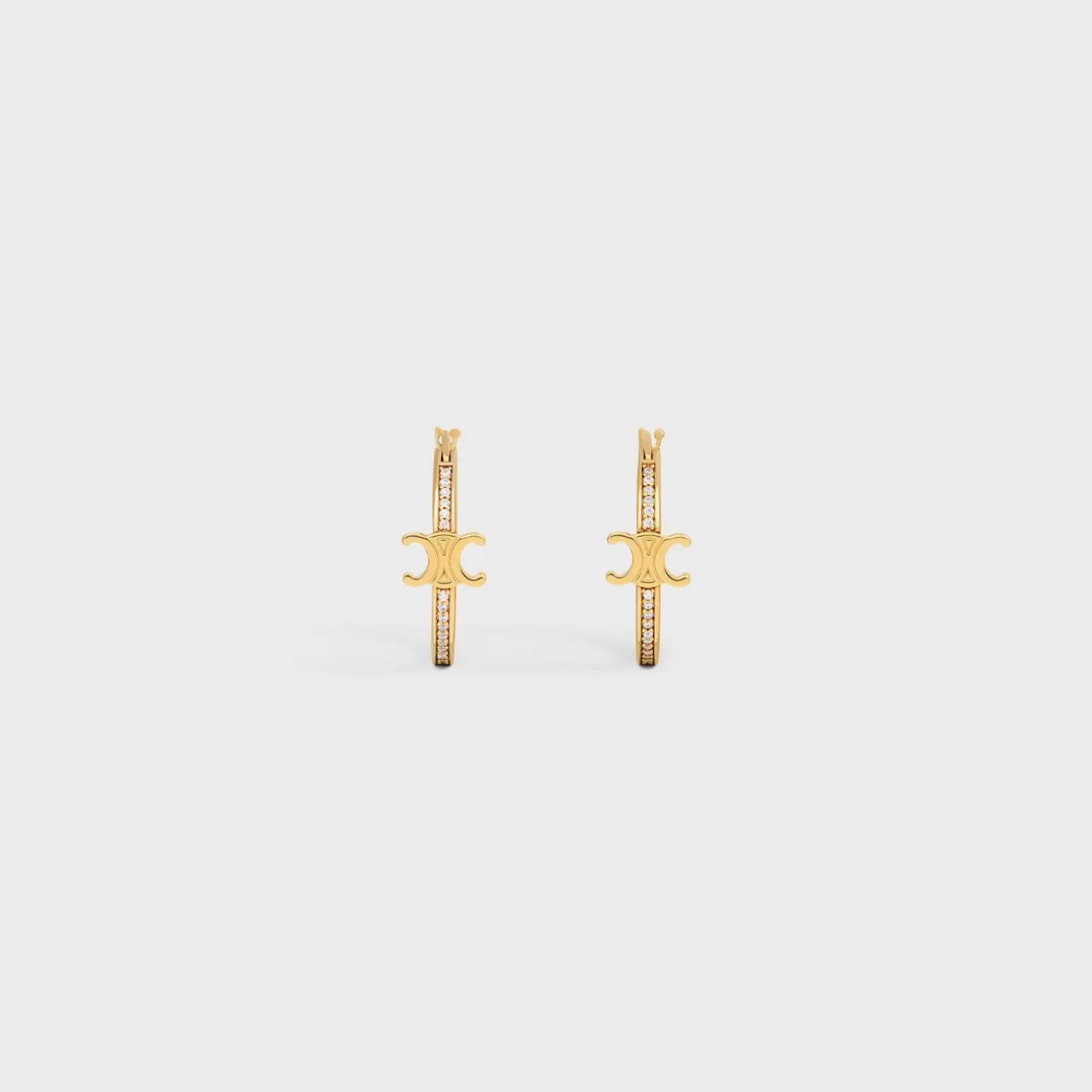 Triomphe Sparkle Hoops in Strass and Brass with Gold Finish