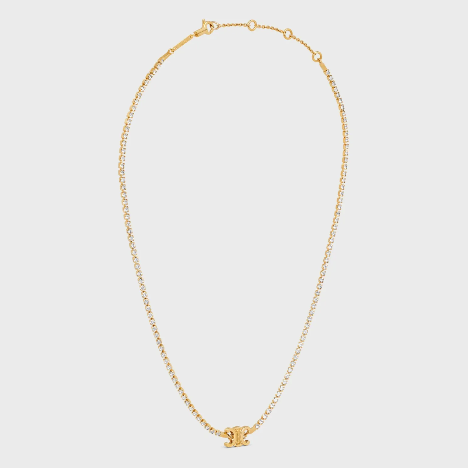 Triomphe Sparkle Necklace in Brass with Gold Finish and Strass